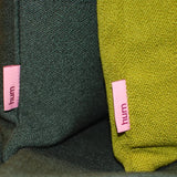 Bouclé Kissen Farngrün und Perlgrün