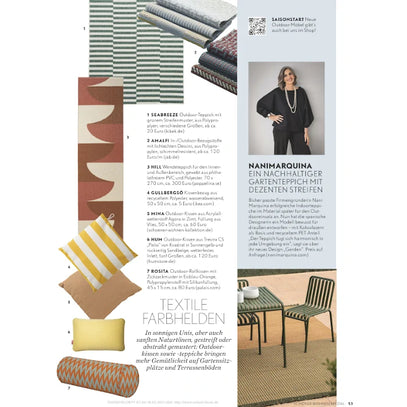 hum Outdoor-Kissen sonne/sand im schöner wohnen magazin