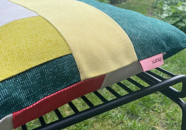 hum patchwork kissen für draußen
